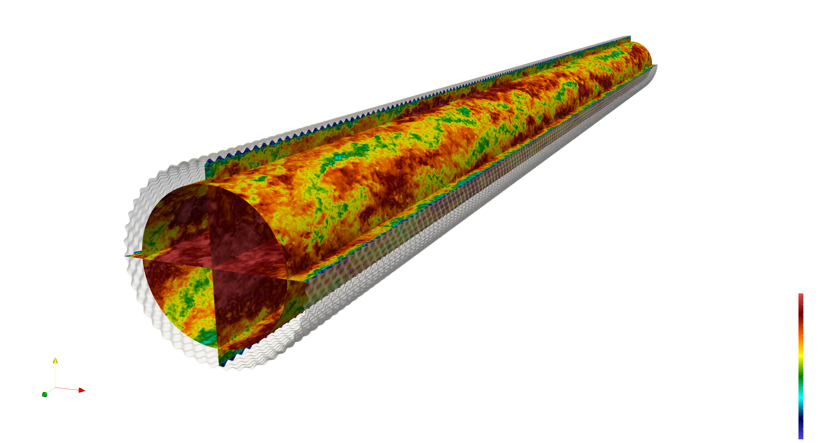 Turbulent flow in a rough pipe
